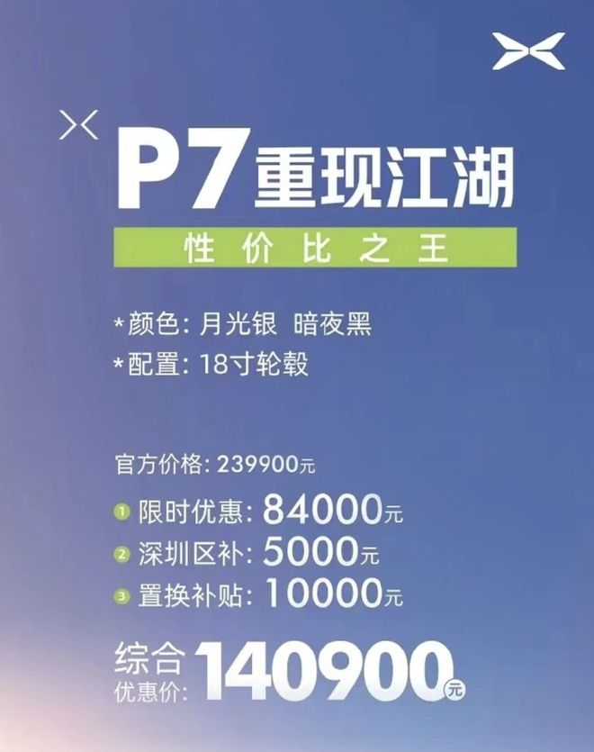 小鹏P7重磅降价至14万，P7i时代开启