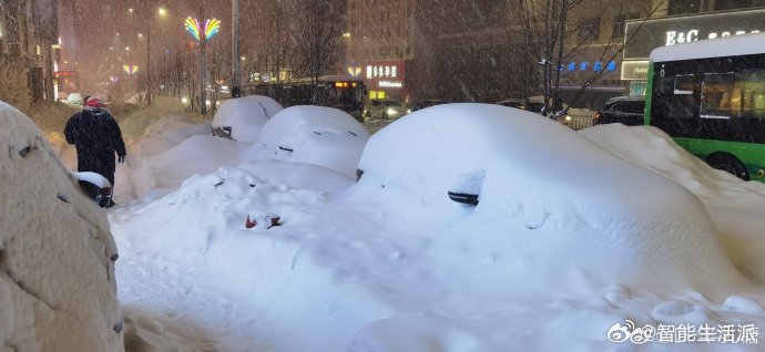 黑龙江鹤岗破纪录降雪，北方大地雪域奇观惊艳亮相