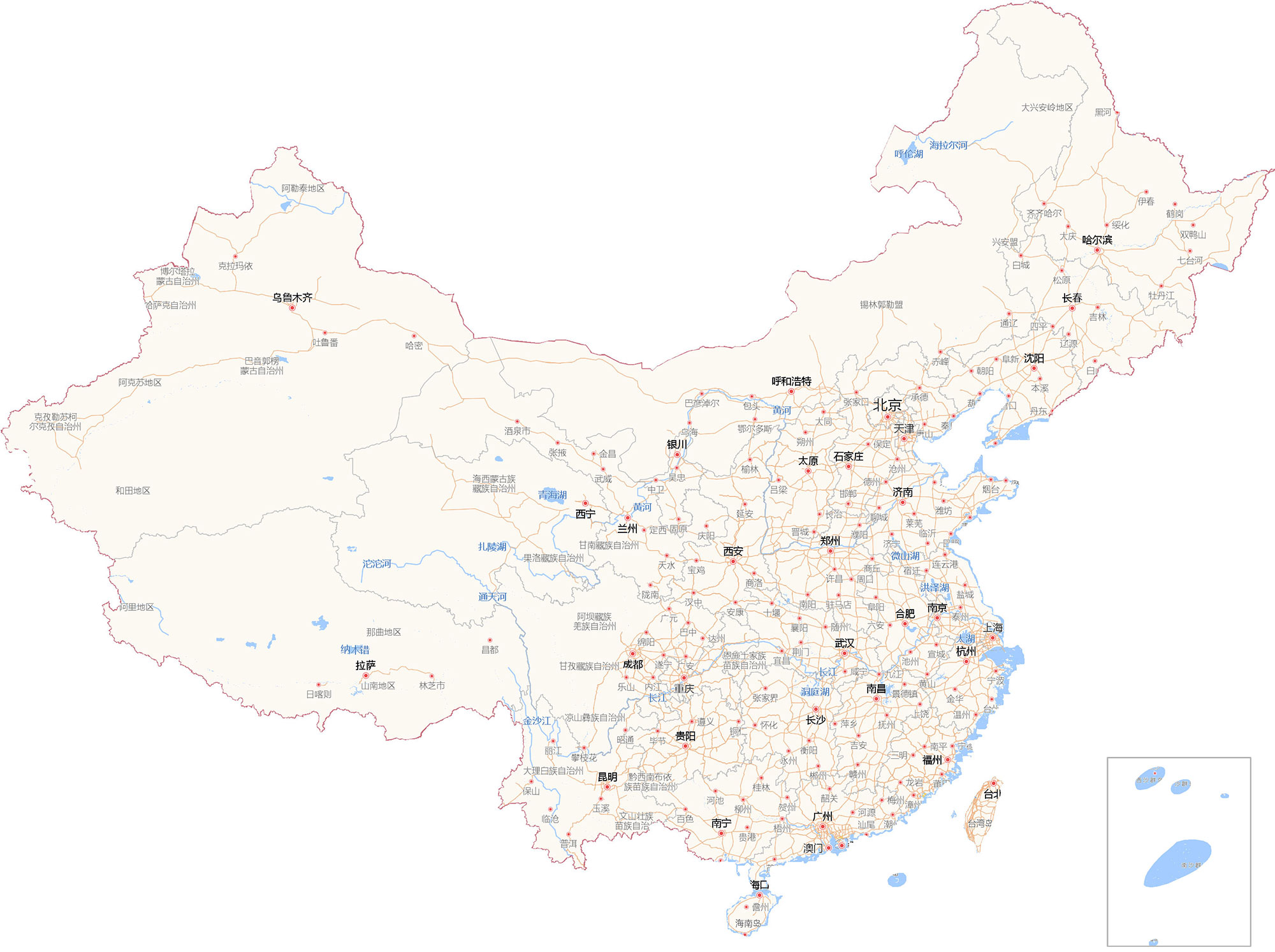 中国高清全图地图，探索全国地图奥秘的放大版