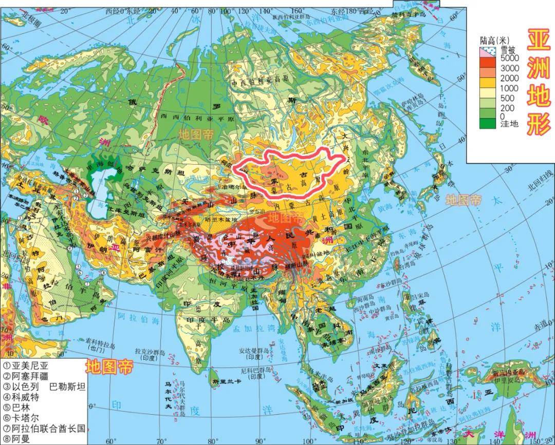 高清亚洲地图，揭示地形地貌的奥秘探索之旅